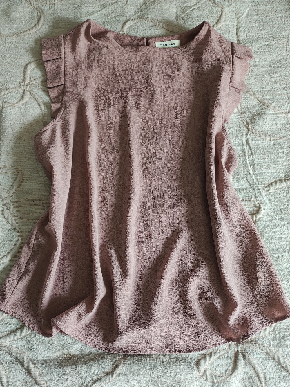 Monteau Dusty Rose Ruffle Sleeve Blouse